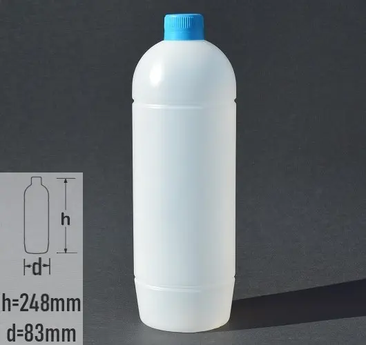 Sticla plastic 1 litru (1000ml) culoare natur cu capac cu autosigilare albastru